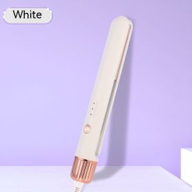 Electric Hair Straightener Two-in-one Small Hair Straightener Mini (Option: White-EU)