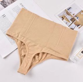 Belly Contracting Underwear Women's Strong Lower Belly Contraction (Option: Skin Color-L-Steelless bone)