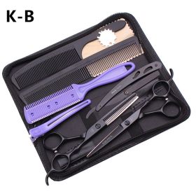 Cut Bangs And Thinning Hairdressing Set Scraper Hair Cutting Tool (Option: Black-B)