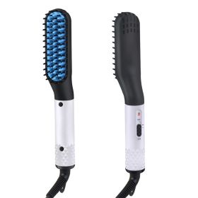 Multifunctional Hair Straightener Hair Comb Brush Men Beard Straightener Straightening (Option: UK)