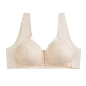 Thin Plus Size Front Closure Bra Lace Seamless (Option: Skin Color-M)