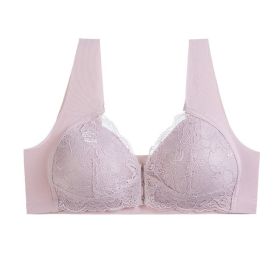 Thin Plus Size Front Closure Bra Lace Seamless (Option: Cameo Brown-M)