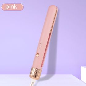 Electric Hair Straightener Two-in-one Small Hair Straightener Mini (Option: Pink-AU)