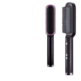 Multifunctional Electric Heating Hair Straightening Comb (Option: Black-UK)