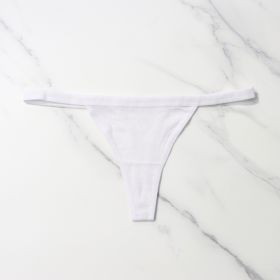 Women's Cotton T-shaped Knitted Underwear (Option: White-M)