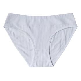 Cotton Mid Waist Women's Underwear Plus Size Cotton Women's Briefs (Option: White-L)