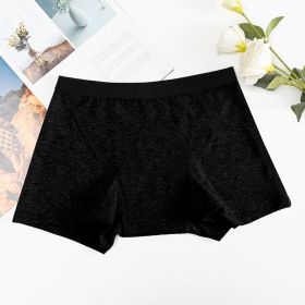 Large Size Cotton Absorbent Antibacterial Flavor Suppression Four Layers Leakproof And Waterproof Boxer Menstrual Panties (Option: Black-S)