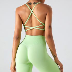 Seamless Yoga Clothes Women's Vest (Option: Fluorescent Green-M)