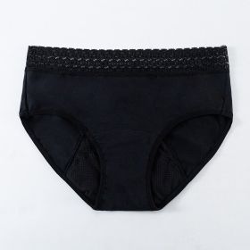 Leak-proof Large Size Four-layer Physiological Underwear (Option: Black-M)