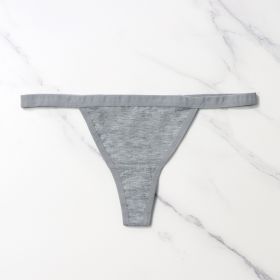 Women's Cotton T-shaped Knitted Underwear (Option: Gray-M)