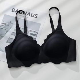 Soft Support Underwear Lightweight Breathable Soft Water Drop Cup Push Up Bra (Option: Black-L)