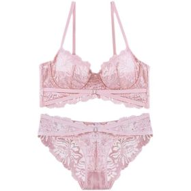 Thin Women's French-style Comfortable Small Sized Bra Underwear Suit (Option: Lotus Pink-70B)