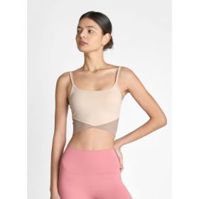 Waist Triangle Stitching Shaping Yoga Bra Fitness Inner Wear (Option: Apricot-S)