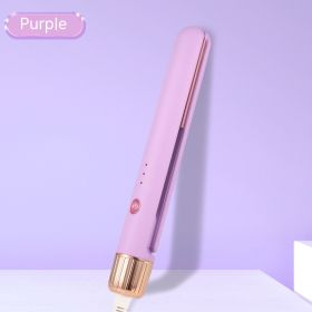 Electric Hair Straightener Two-in-one Small Hair Straightener Mini (Option: Purple-AU)