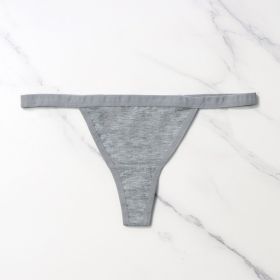 Women's Cotton T-shaped Knitted Underwear (Option: Gray-L)