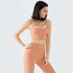 Sports Underwear Women's Running Push Up Shaping Yoga Vest (Option: Orange color-L)