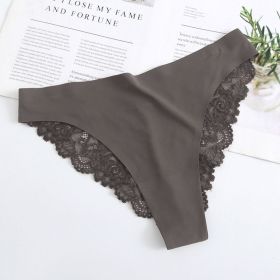 New Lady Sexy T-back Lace Underwear (Option: Gray-M)