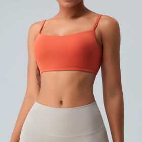 Cloud Sense Sports Underwear Thin Strap Yoga Exercise Vest (Option: Warm Orange-M)